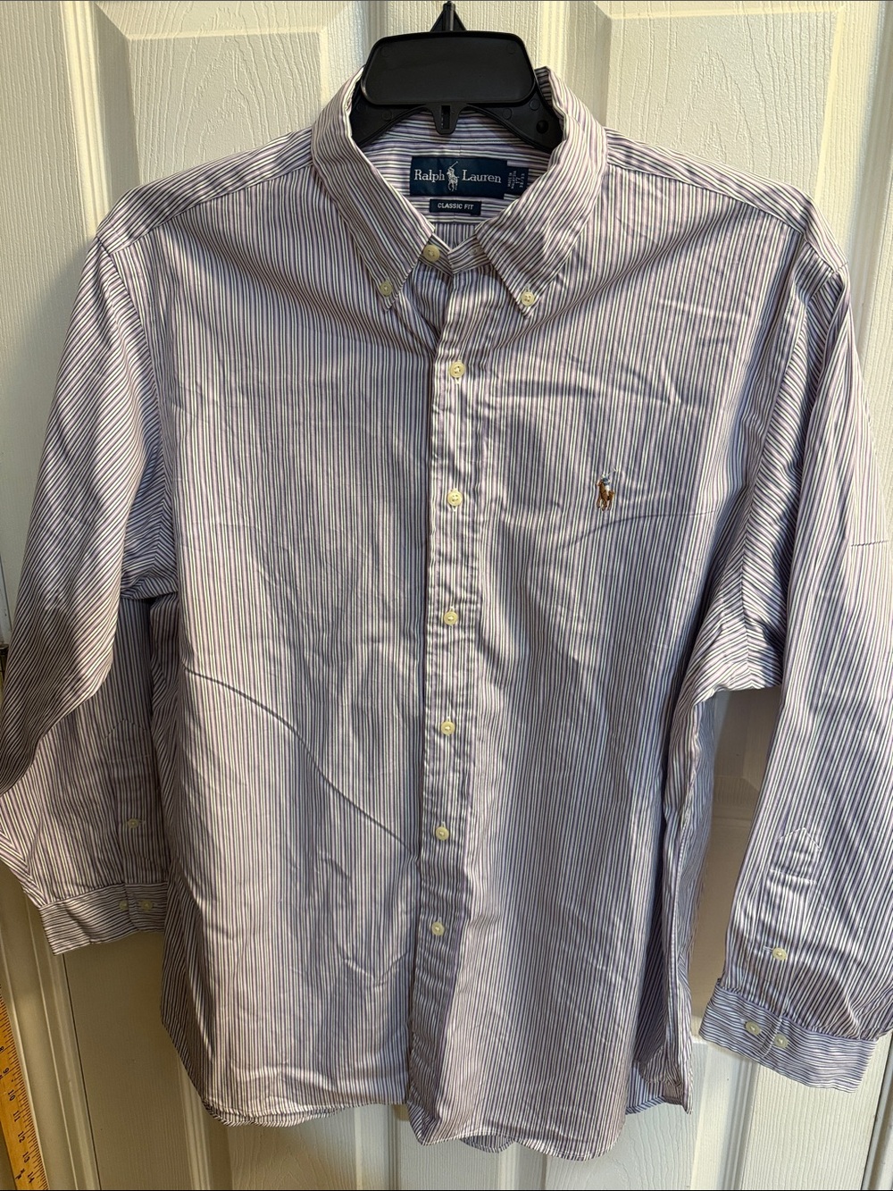 Ralph Lauren Thin Blue and White Striped Button-Down Shirt